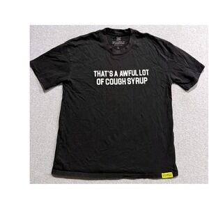 Thats A Awful Lot Of Cough Syrup Desto Dubb Black Graphic T-Shirt Mens Large